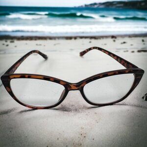 Betsey Johnson Eyeglasses Womens Readers Tortoise‎ Shell Cat Eye Cheaters